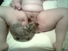 She Lets her Pet Dog Lick her Wet Pussy 